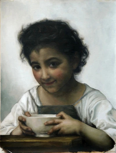 Oil painting Girl Portrait Study After Bouguereau